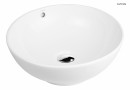 Nablatowa okrągła umywalka Oltens Fana 42x42 z powłoką ochronną SmartClean w kolorze klasycznej bieli 40812000