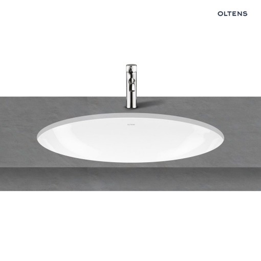 Umywalka podblatowa owalna Oltens Gapa 61x41 cm w kolorze klasycznej bieli 40105000
