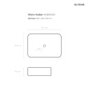 Umywalka prostokątna nablatowa Oltens Hadsel 50x40 cm z powłoką SmartClean w białym klasycznym kolorze 40808000 - rysunek techniczny z wymiarami