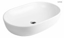 Nablatowa owalna umywalka w białym kolorze Oltens Hamnes 60x42,5 cm 40315000