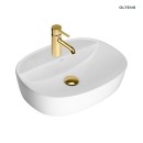 Umywalka Oltens Hamnes Thin 51x39 cm biała nablatowa owalna z ochronną powłoką SmartClean 41813000