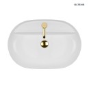 Umywalka Oltens Hamnes Thin 62x42 cm biała nablatowa owalna z powłoką SmartClean 41814000