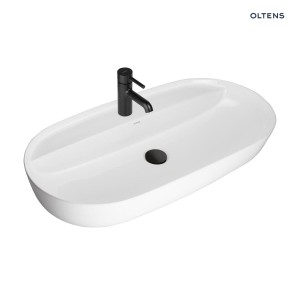  Oltens Hamnes Thin umywalka 80x40 biała nablatowa owalny kształt 41315000