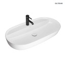 Umywalka Oltens Hamnes Thin 80x40 cm biała nablatowa owalna z ochronną powłoką SmartClean 41815000