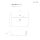 Umywalka Oltens Hyls 58,5x44 biała nablatowa prostokątna 41310000 - rysunek techniczny wymiary