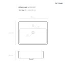 Umywalka Oltens Hyls 58,5x44 biała nablatowa prostokątna z powłoką SmartClean 41810000 - rysunek techniczny z wymiarami