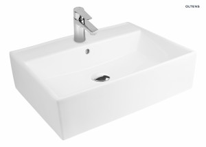  Oltens Hyls umywalka 58,5x44 biała nablatowa prostokątna z powłoką SmartClean 41810000