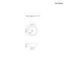 Umywalka - okrągła misa Oltens Jagala 32x32 cm biała nablatowa z powłoką SmartClean 40817000 - rysunek techniczny z wymiarami