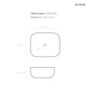 Umywalka Oltens Josen 50x39,5 owalna nablatowa z powłoką SmartClean biała 40805000 bez przelewu i bez otworu na baterię - rysunek techniczny z wymiarami