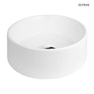  Oltens Lagde umywalka 40x40 nablatowa okrągła z powłoką SmartClean biała 40816000