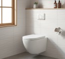Oltens zestaw Hamnes Kort Stille stylowa miska WC wisząca PureRim z deską wolnoopadającą biały 42026000 Podwieszana miska WC w nowoczesnym stylu, w komplecie z deską z systemem wolnego opadania.