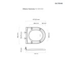 Oltens Hamnes OneForm Stille PureRim deska wolnoopadająca w białym kolorze 42047000 - rysunek techniczny