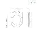 Oltens Hamnes OneForm Stille PureRim deska wolnoopadająca w białym kolorze 42049000 - rysunek techniczny