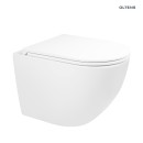 Oltens zestaw Hamnes Stille miska WC wisząca o nowoczesnym designie PureRim z powłoką SmartClean z deską wolnoopadającą Ovan Slim biały 42522000 Stylowa miska toaletowa montowana na stelażu, z deską posiadającą mechanizm cichego domykania.