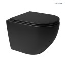 Oltens Hamnes Stille stylowa miska WC podwieszana PureRim w czarnym odcieniu 42021300 Designerska toaleta wisząca. Brak deski w zestawie