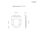 Oltens Hamnes PureRim z powłoką SmartClean deską wolnoopadającą Ovan Slim czarny mat 42514300 - rysunek techniczny