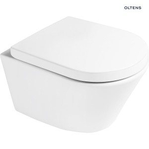 Oltens zestaw Jog Wisząca miska WC o nowoczesnym designie PureRim z deską sedesową wolnoopadającą biały 42037000