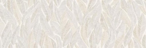 Dekoracyjna płytka ścienna Marazzi Room Wall Decoro Oleander Bianco Touch 30x90 cm MP6F z subtelnym motywem roślinnym przypominającym liście, jasna, matowa powierzchnia z delikatnymi, białymi konturami
