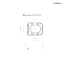 Oltens Vernal PureRim z powłoką SmartClean deska wolnoopadająca Slim 42507000 - rysunek techniczny