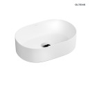 Umywalka Oltens Lom Thin 45x30 nablatowa owalna biały połysk 40327000 bez otworu na armaturę i bez przelewu