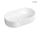 Umywalka Oltens Lom Thin 52x30 cm biała nablatowa z ochronną powłoką SmartClean 40828000 bez otworu na armaturę i bez przelewu