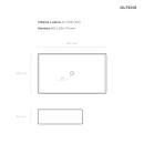 Umywalka Oltens Lustra 60,5x35 cm nablatowa prostokątna w kolorze białym 40306000 - rysunek techniczny z wymiarami