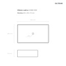 Umywalka Oltens Lustra 60,5x35 cm nablatowa prostokątna w kolorze białym z ochronną powłoką SmartClean 40806000 - rysunek techniczny z wymiarami
