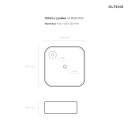 Umywalka Oltens Lysake 42,5x42,5 cm nablatowa kwadratowa z powłoką SmartClean biała 41808000 z otworem na baterię - rysunek techniczny z wymiarami