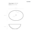 Umywalka Oltens Sogne 63x42 nablatowa owalna z ochronną powłoką SmartClean biała 40810000 - rysunek techniczny z wymiarami