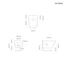 Oltens Jog Podwieszany bidet ceramiczny w klasycznej bieli z powłoką SmartClean 46501000 - rysunek techniczny