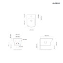 Oltens Gulfoss stylowy bidet wiszący w białym kolorze 46003000 - rysunek techniczny