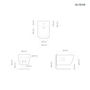 Oltens Vernal Nowoczesny podwieszany bidet w białym kolorze 46002000 - rysunek techniczny