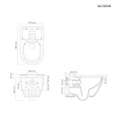 Oltens SmartFrisk miska WC wisząca myjąca z powłoką SmartClean z deską biała 42038000 - rysunek techniczny