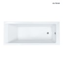 Oltens Langfoss Sela wanna prostokątna 150x70 cm biały akryl w komplecie z dwuczęściowym parawanem nawannowym 115 cm wykończenie chrom 18001900 - wanna