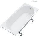 Oltens Lykke duża akrylowa wanna prostokątna o wymiarach 170x75 cm przeznaczona do zabudowy w klasycznej bieli 10012000 Nóżki do wanny w zestawie