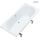 Oltens Lykke prostokątna wanna akrylowa 170x75 cm w białym wykończeniu dedykowana do zabudowy 10013000 Nóżki do wanny w zestawie