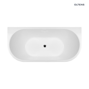 Oltens Delva duża wanna wolnostojąca przyścienna 170x80 cm akrylowa owalna w białym połysku 12019000