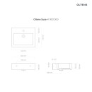 Umywalka Oltens Susa 50x41 cm wisząca ścienna z powłoką SmartClean biała 41903000 z przelewem i otworem na armaturę - rysunek techniczny z wymiarami