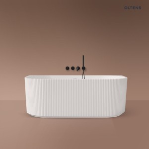 Oltens Hamnes nowoczesna biała wanna przyścienna 160x75 cm o eleganckiej i minimalistycznej formie biała 12025000