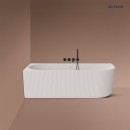 Oltens Hamnes nowoczesna biała wanna narożna lewa 170x80 cm o eleganckiej formie w klasycznej bieli 11011000