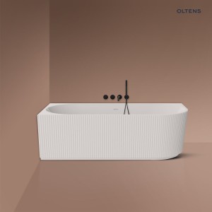 Oltens Hamnes nowoczesna biała wanna narożna lewa 170x80 cm o eleganckiej formie w klasycznej bieli 11011000