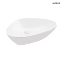 Umywalka Oltens Vala 59x39 nablatowa nowoczesna owalna z powłoką SmartClean biała 40825000  bez otworu na armaturę i bez przelewu