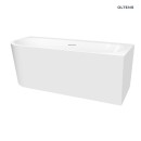 Oltens Hulda elegancka wanna wolnostojąca narożna prawa 170x80 cm w białym połyskującym kolorze o minimalistycznej formie 11004000