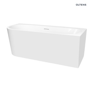Oltens Hulda elegancka wanna wolnostojąca narożna prawa 170x80 cm w białym połyskującym kolorze o minimalistycznej formie 11004000