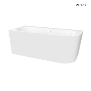 Oltens Hulda subtelna wanna wolnostojąca narożna lewa o wymiarach 170x80 cm wykończona w klasycznej błyszczącej bieli 11005000