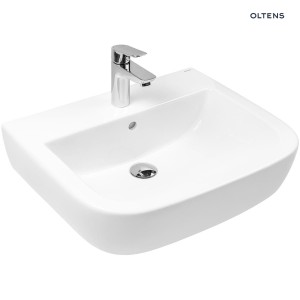  Oltens Vernal umywalka 56x45 ścienna wisząca biała półokrągła 41002000