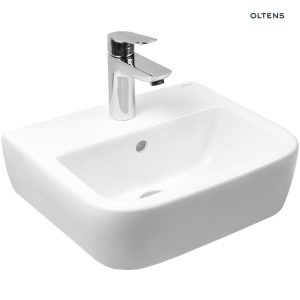 Oltens Vernal umywalka 40x32,5 ścienna wisząca z powłoką SmartClean biała 41503000