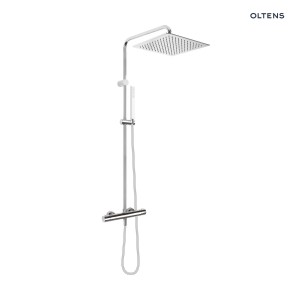 Oltens Boran zestaw prysznicowy termostatyczny z kwadratową deszczownicą chrom 36503100