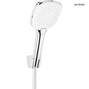 Oltens Driva EasyClick (S) Gide komplet prysznicowy łączący chrom z białymi elementami 36008110