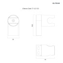 Oltens Driva EasyClick (S) Gide nowoczesny komplet prysznicowy wykonany w czarnym macie 36008300 - rysunek techniczny uchwytu